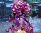 purple diaper cake