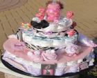 scrapbooked diaper cake