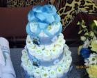 simple baby boy diaper cake