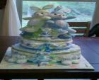 twin bunny diaper cake