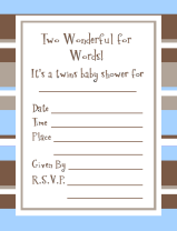 twins baby shower invitations