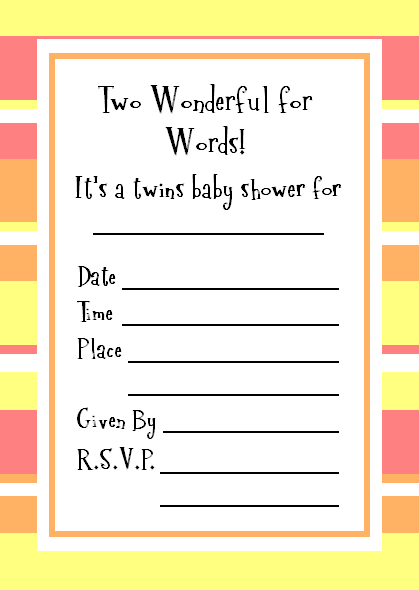 twins baby shower invitation