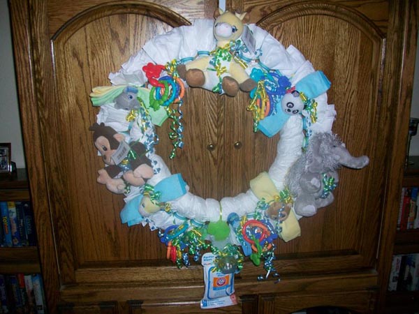 jungle animal baby shower wreath