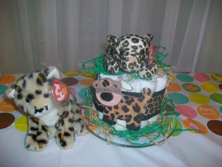 leopard diaper cake
