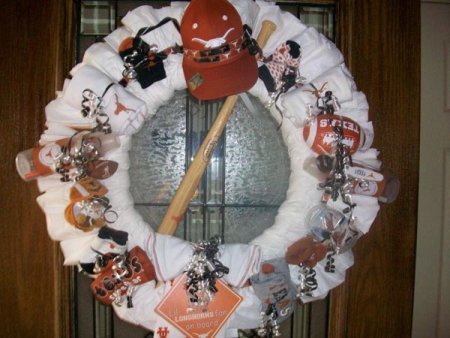 texas longhorn diaper wreath