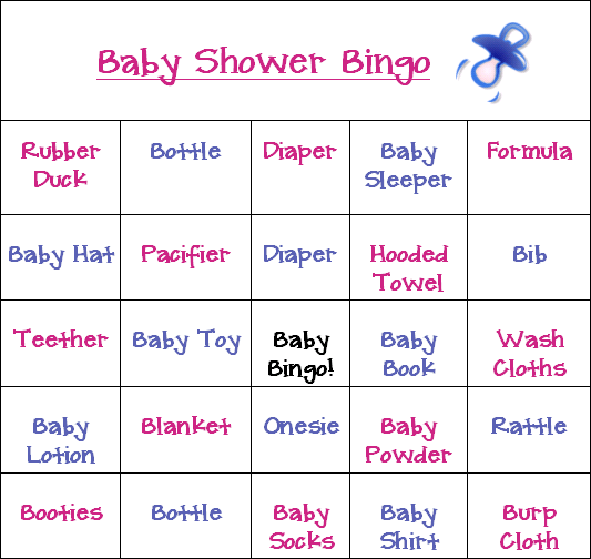 free Bingo baby shower games series. Baby shower bingo is a fun game ...