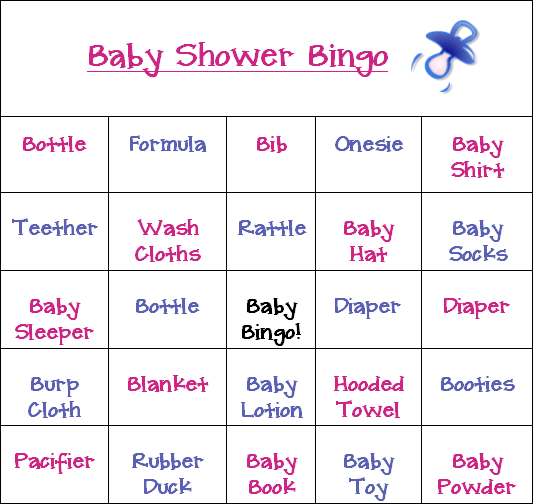 Free Printable Blank Baby Shower Bingo Cards Free Printable Baby 