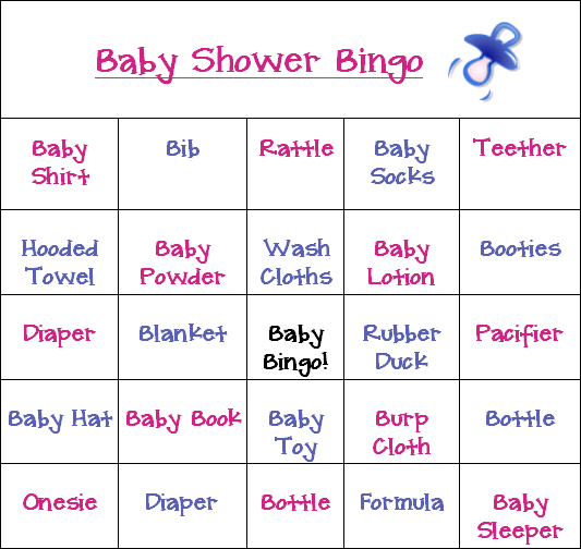 cutest baby shower bingo cards