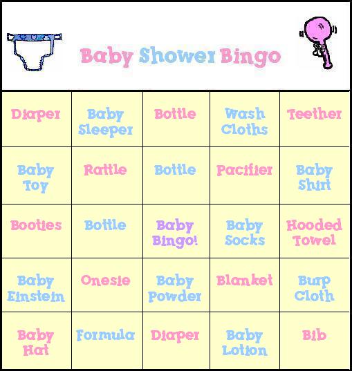 Free Baby Shower Bingo Free Baby Shower Bingo