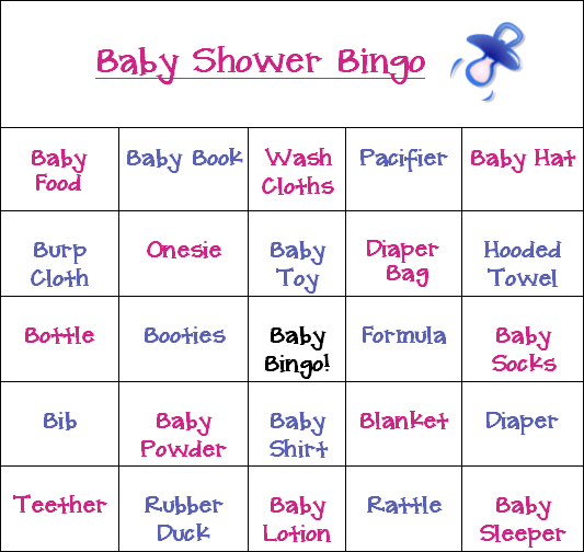 All new baby shower bingo game!