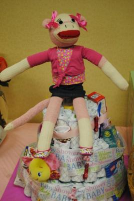 	Amy's Sock Monkey Diaper Cake