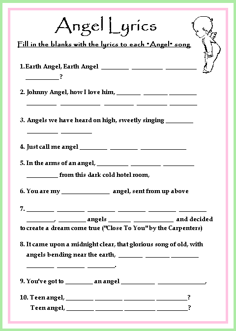 Girl Angel Baby Shower Game