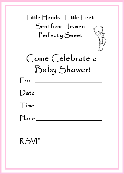 Angel Poem Baby Shower Invitation