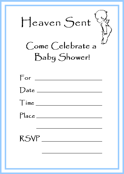 free angel baby shower invitations
