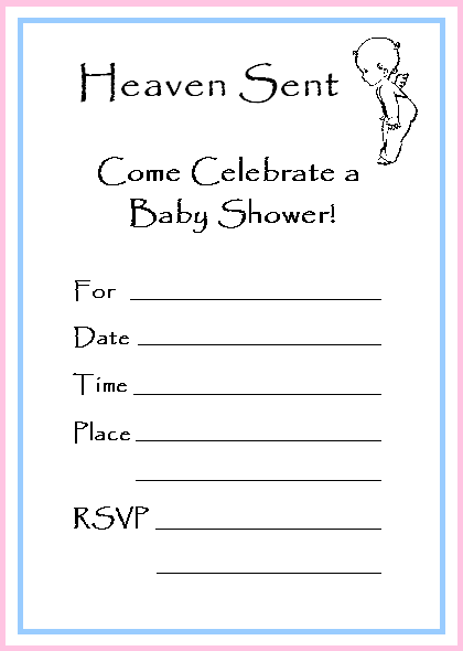 printable angel baby shower invitations