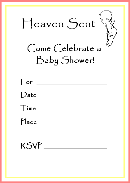 Angel baby shower invitation