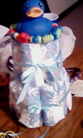 Baby Blue Diaper Cake