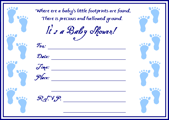 Baby Shower Footprint Invitation