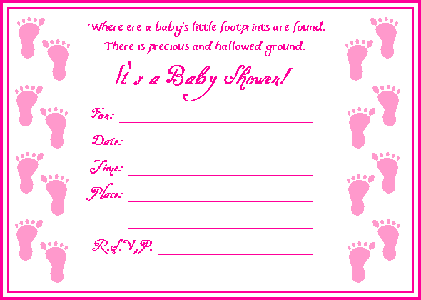 Baby Shower Footprint Invitation