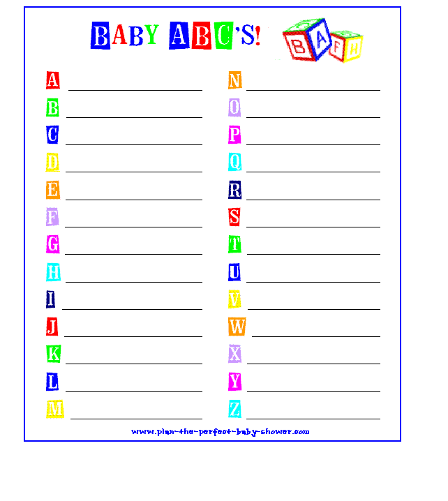 free baby shower party games