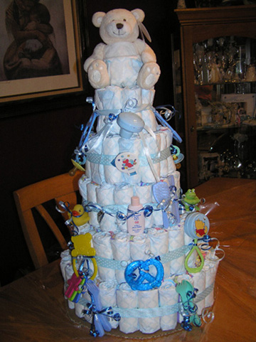 Teddy Bear Diaper Cake