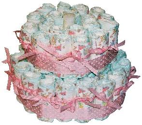 making a diaper cake making a diaper cake