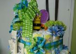 	frogs n flowers diaper cake