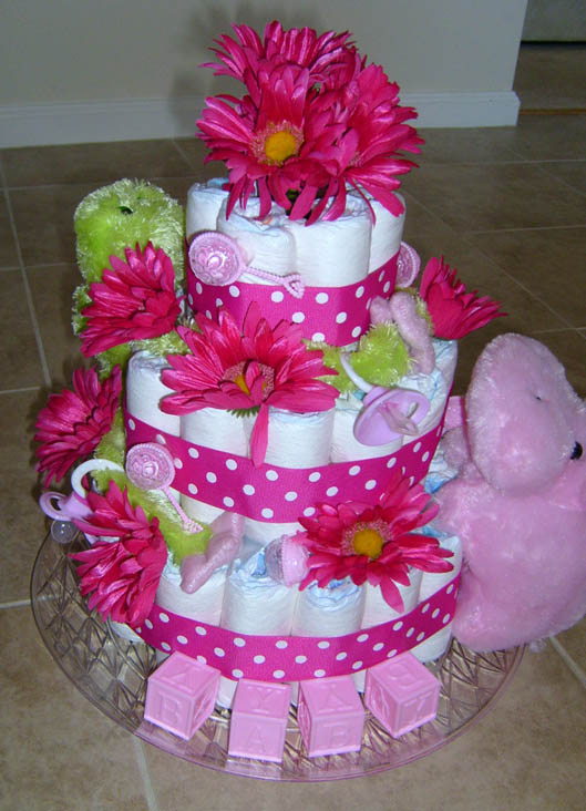 Heather's Fun Baby Girl Diaper Cake