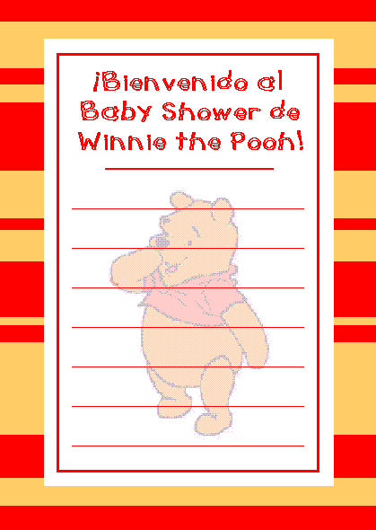 Imprimir Invitaciones para Winnie Pooh