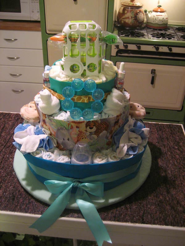 Jungle animals diaper cake