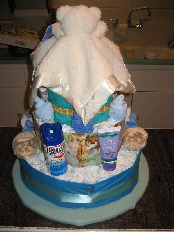 jungle animals diaper cake