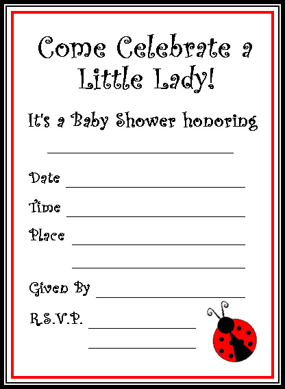 lady bug baby shower invitation