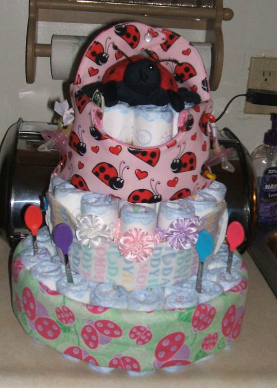 Lady Bug Diaper Cake