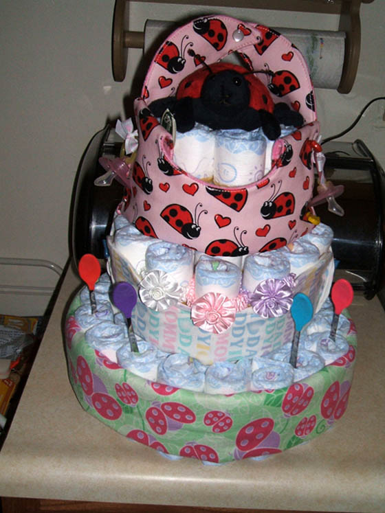 Lady Bug Diaper Cake