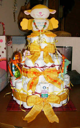 Orange Diaper Cake