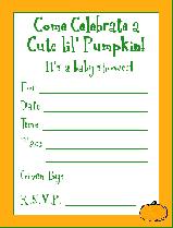 Pumpkin Baby Shower Invitation