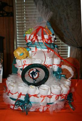 Miami Dolphins Diaper Cake