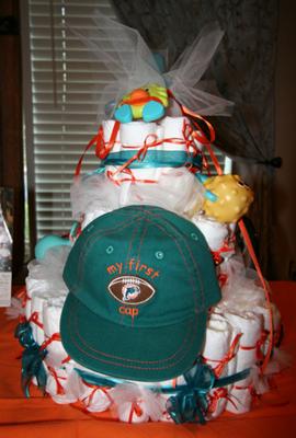 Miami Dolphins Diaper Cake