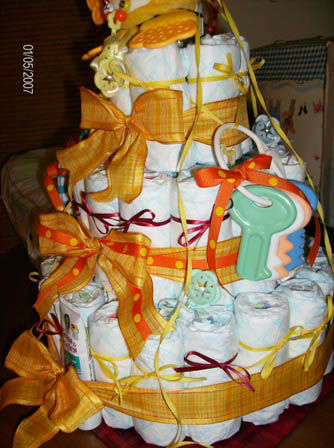 Orange Diaper Cake