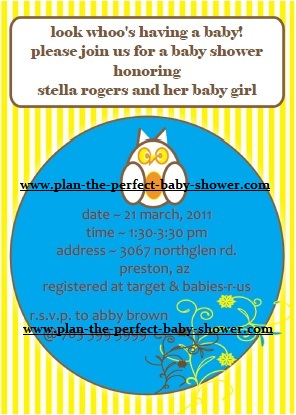 owl baby shower invitation