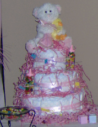 Pink Diaper Cake Design