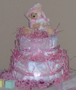 Pink Diaper Cake Design