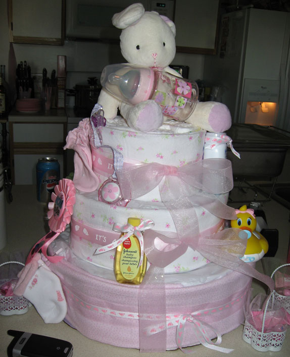 Pink & Girly Diaper Cake