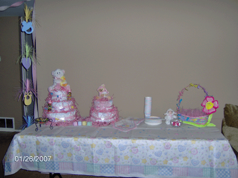 Pink Diaper Cake Design