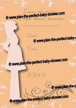 Pregnant Silhouette Invitation for Baby Shower