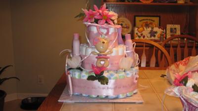 Pretty & Pink Diaper Cake