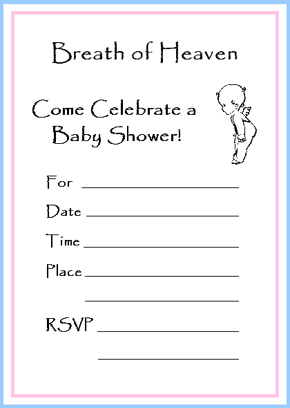 Angel printable baby shower invitations