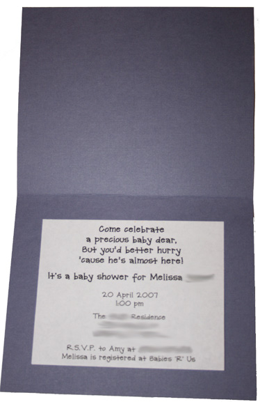 sample baby shower invitation