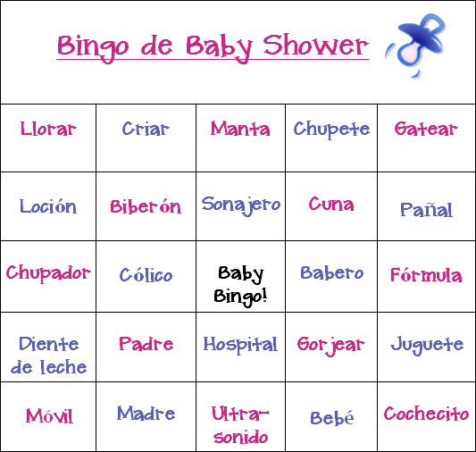 Baby Shower: Baby Shower juegos para imprimir