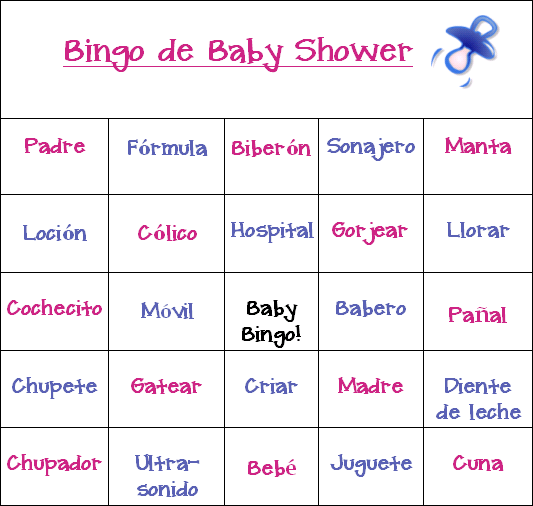 Juego de baby shower